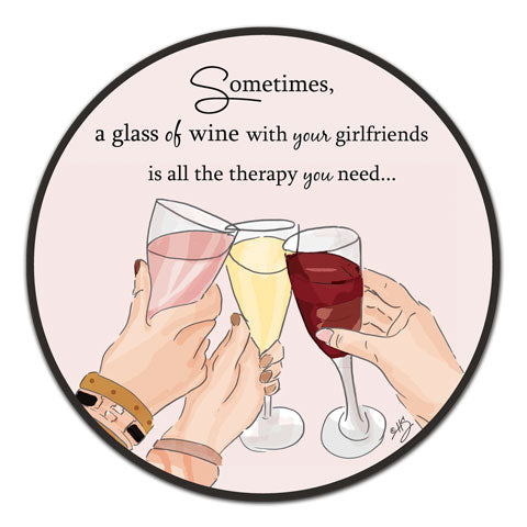 "Sometimes, A Glass" Vinyl Decal by Heather Stillufsen