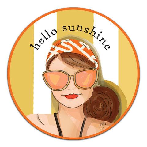 "Hello Sunshine" Vinyl Decal by Heather Stillufsen