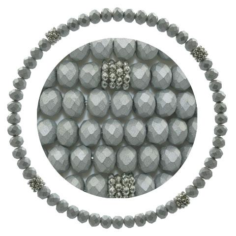 Stackin' Stones Single Bracelet - Black & Silver Tones - CJ Bella Co.