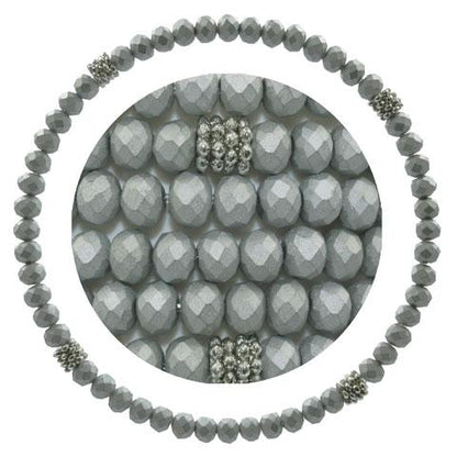Stackin' Stones Single Bracelet - Black & Silver Tones - CJ Bella Co.