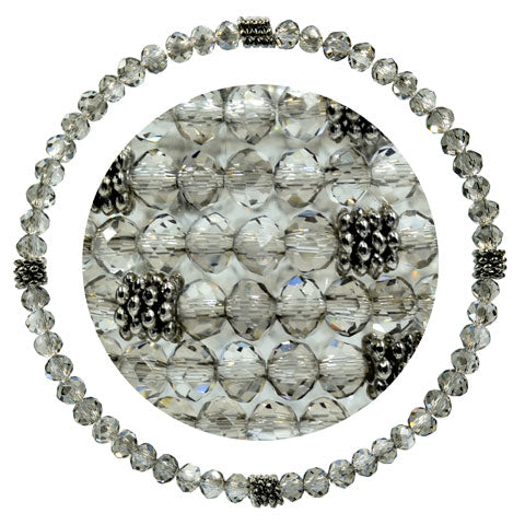 Stackin' Stones Single Bracelet - Black & Silver Tones - CJ Bella Co.