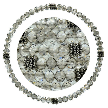 Stackin' Stones Single Bracelet - Black & Silver Tones - CJ Bella Co.
