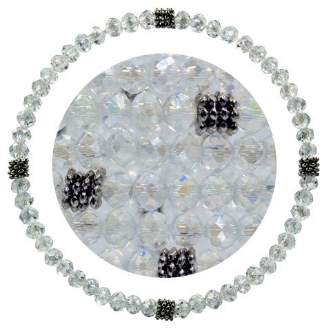 Stackin' Stones Single Bracelet - Black & Silver Tones - CJ Bella Co.