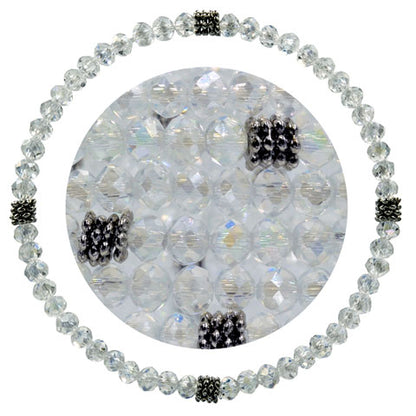 Stackin' Stones Single Bracelet - Black & Silver Tones - CJ Bella Co.