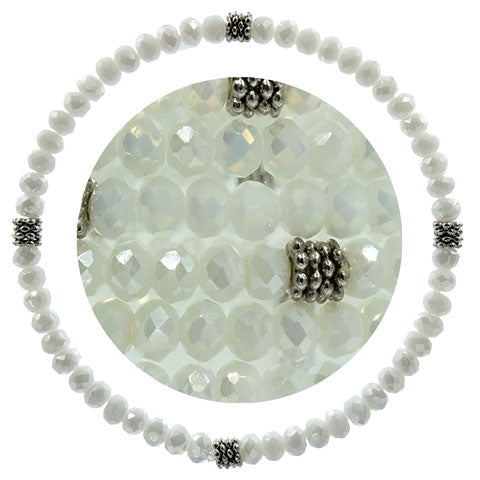 Stackin' Stones Single Bracelet - Black & Silver Tones - CJ Bella Co.