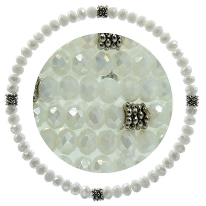 Stackin' Stones Single Bracelet - Black & Silver Tones - CJ Bella Co.