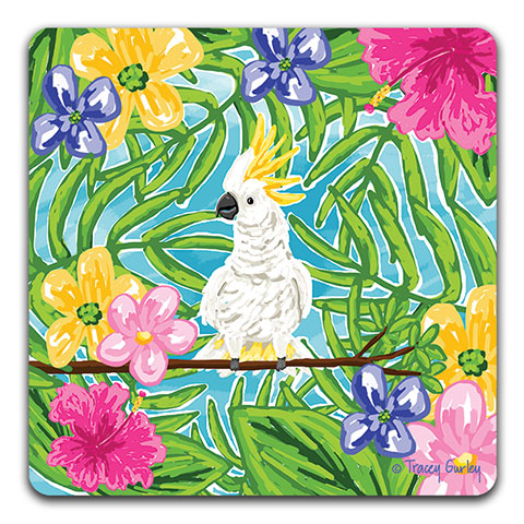 "Cockatoo" Drink Coaster by Tracey Gurley