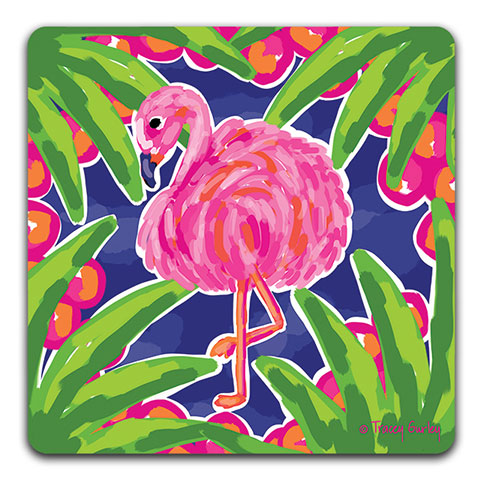 "Flamingo" Drink Coaster by Tracey Gurley - CJ Bella Co.