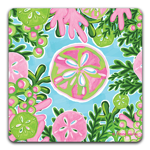 "Sand Dollar" Drink Coaster by Tracey Gurley - CJ Bella Co.