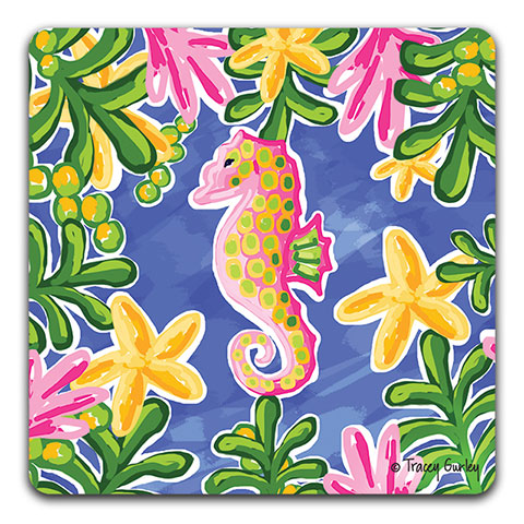 "Seahorse" Drink Coaster by Tracey Gurley