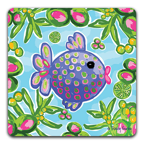 "Tropical Fish" Drink Coaster by Tracey Gurley - CJ Bella Co.