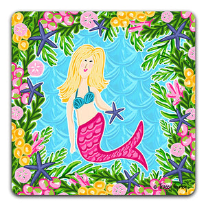 TG126 Mermaid Drink Coaster by Tracey Gurley and CJ Bella Co