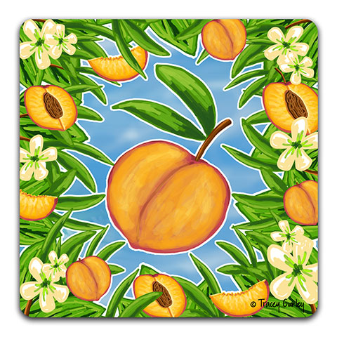"Peach" Drink Coaster by Tracey Gurley