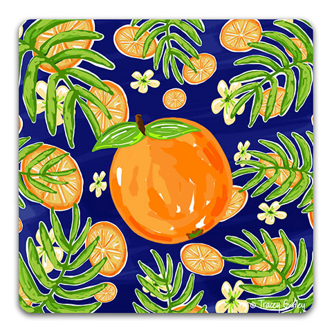 TG135 Orange Drink Coaster by Tracey Gurley and CJ Bella Co