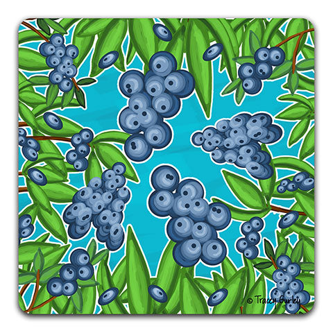 "Blueberry" Drink Coaster by Tracey Gurley