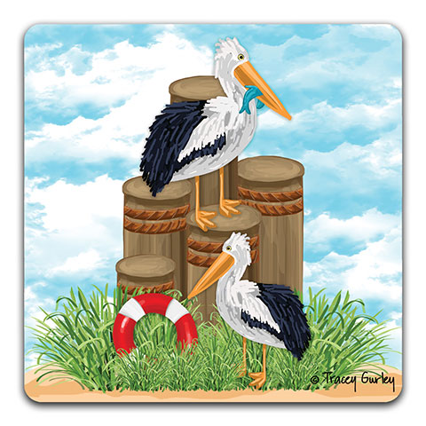 "Pelican" Drink Coaster by Tracey Gurley