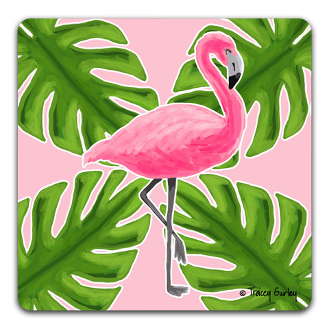 "Flamingo" Drink Coaster by Tracey Gurley