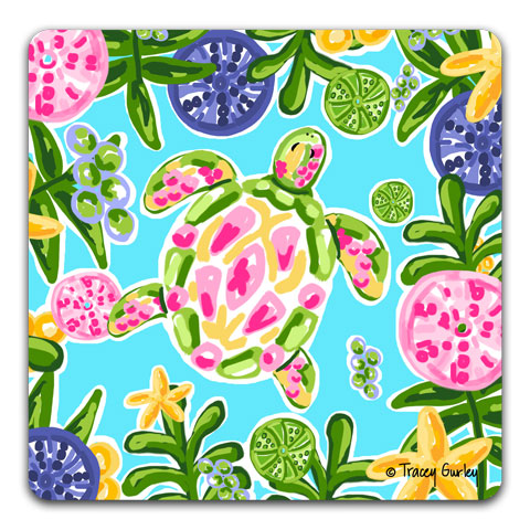 TG144-Pink-Turtle-Table-Top-Coaster-by-Tracey-Gurley-and-CJ-Bella-Co