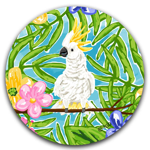 "Cockatoo" Car Coaster by Tracey Gurley