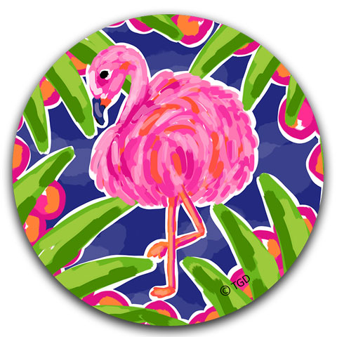 "Flamingo" Car Coaster by Tracey Gurley - CJ Bella Co.