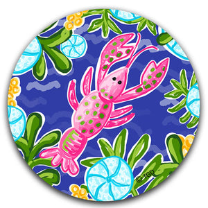 "Pink Lobster" Car Coaster by Tracey Gurley - CJ Bella Co.