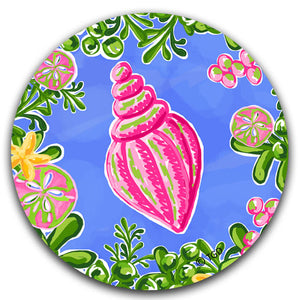 "Pink Shell" Car Coaster by Tracey Gurley - CJ Bella Co.