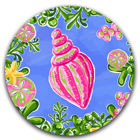 "Pink Shell" Car Coaster by Tracey Gurley