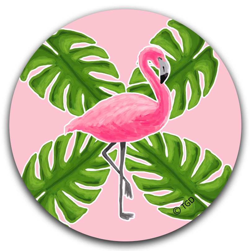 TG243-Flamingo-Car-Coaster-by-Tracey-Gurley-and-CJ-Bella-Co