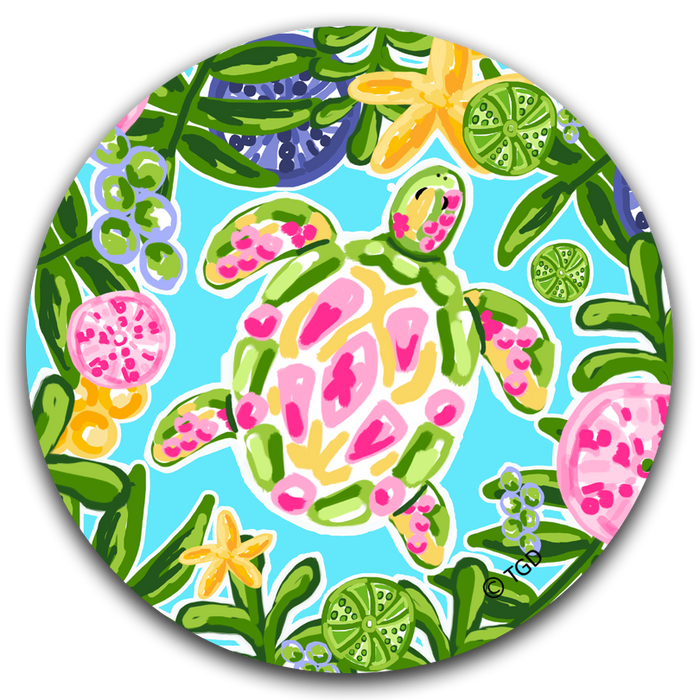 "Pink Turtle" Car Coaster by Tracey Gurley