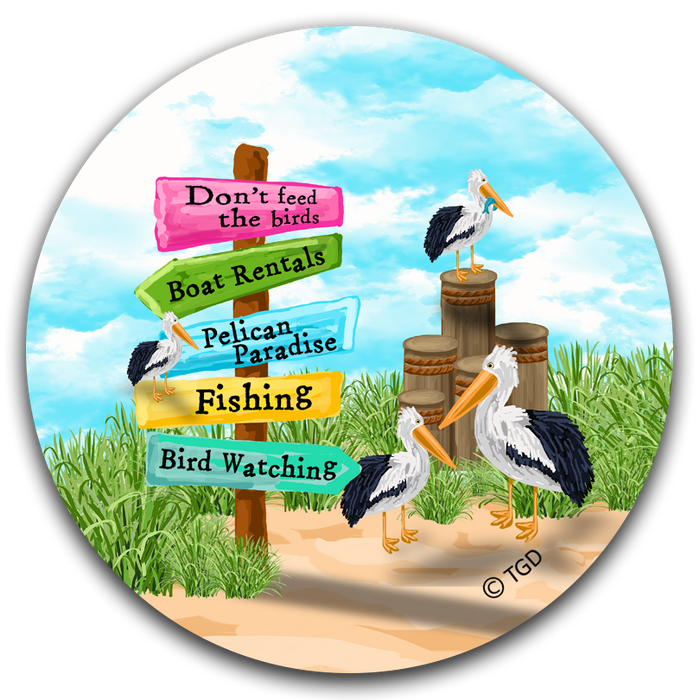 "Pelican Crossing" Car Coaster by Tracey Gurley