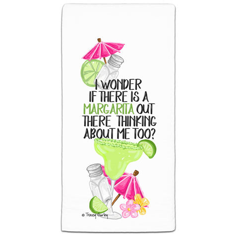 "I Wonder If There is a Margarita" Flour Sack Towel by Tracey Gurley