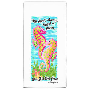 TG3-118W You Don't Always Sea Horse Flour Sack Towel by Tracey Gurley and CJ Bella Co