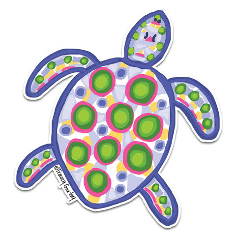 "Blue and Pink Turtle" Vinyl Decal by Tracey Gurley