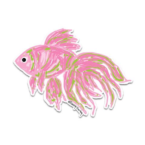 "Pink Fish" Vinyl Decal by Tracey Gurley