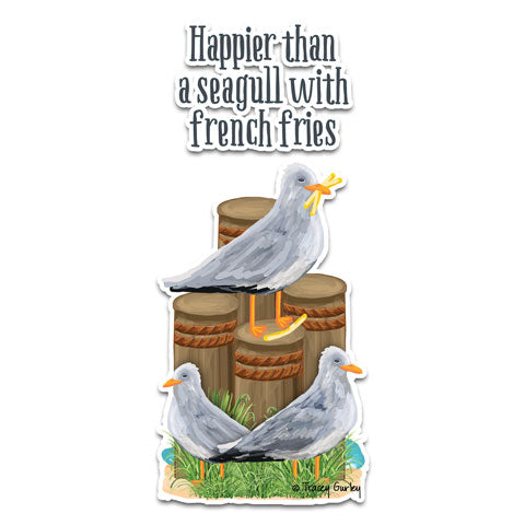 "Happier Than A Seagull" Vinyl Decal by Tracey Gurley