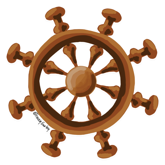 "Ships Wheel" Vinyl Decal by Tracey Gurley