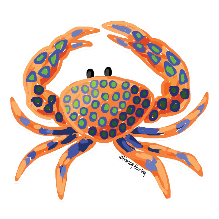 "Orange Crab" Vinyl Decal by Tracey Gurley