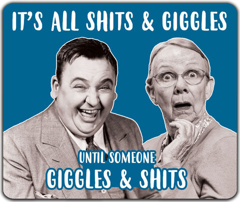 "It's All Shits & Giggles" Mouse Pad by CJ Bella Co